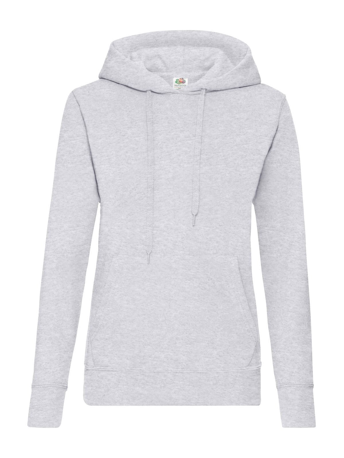 Classic Hooded Sweat Damen Sweatshirt / Hoodie – Fruit of the Loom – Farbe heather grey – individuell veredelbar