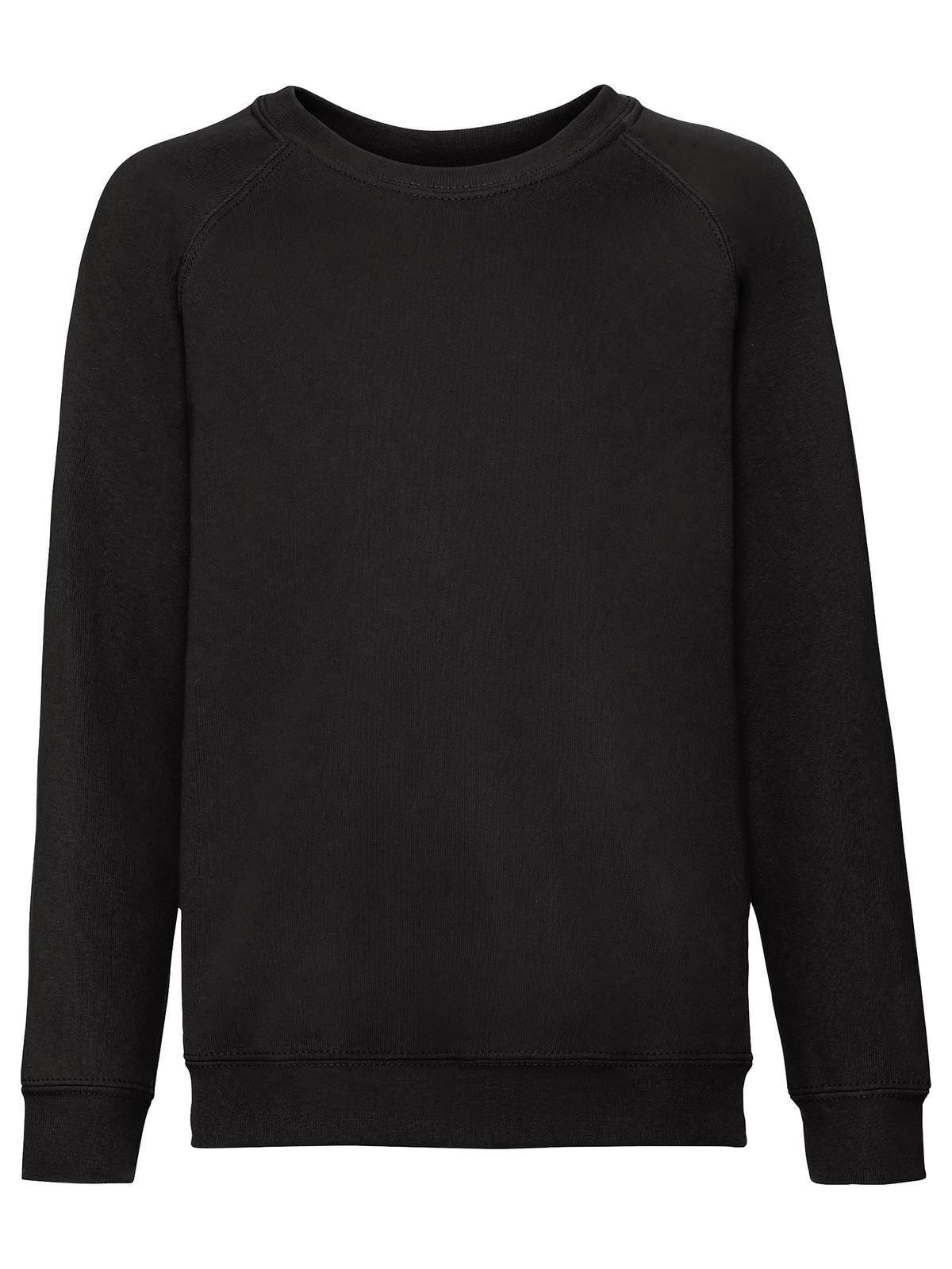 Classic Raglan Sweat Kinder Sweatshirt / Hoodie – Fruit of the Loom – Farbe Schwarz – individuell veredelbar