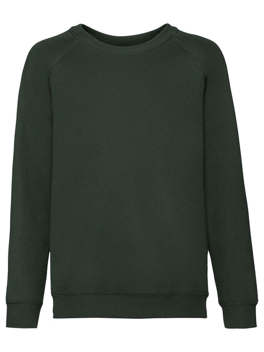 Classic Raglan Sweat Kinder Sweatshirt / Hoodie – Fruit of the Loom – Farbe bottle green – individuell veredelbar