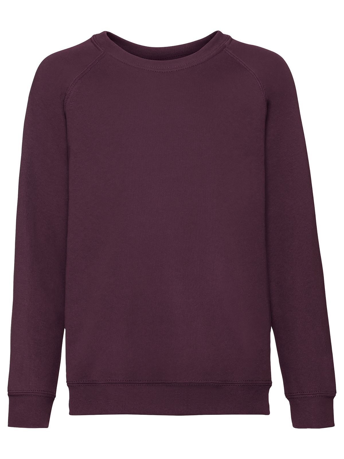 Classic Raglan Sweat Kinder Sweatshirt / Hoodie – Fruit of the Loom – Farbe Burgundy – individuell veredelbar