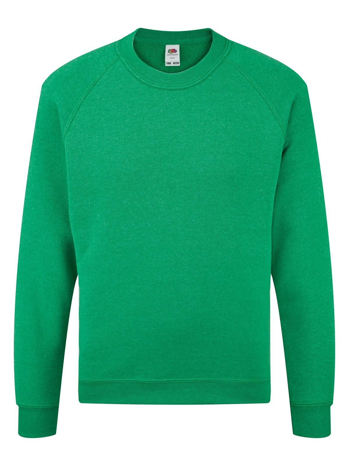Classic Raglan Sweat Kinder Sweatshirt / Hoodie – Fruit of the Loom – Farbe retro heather green – individuell veredelbar