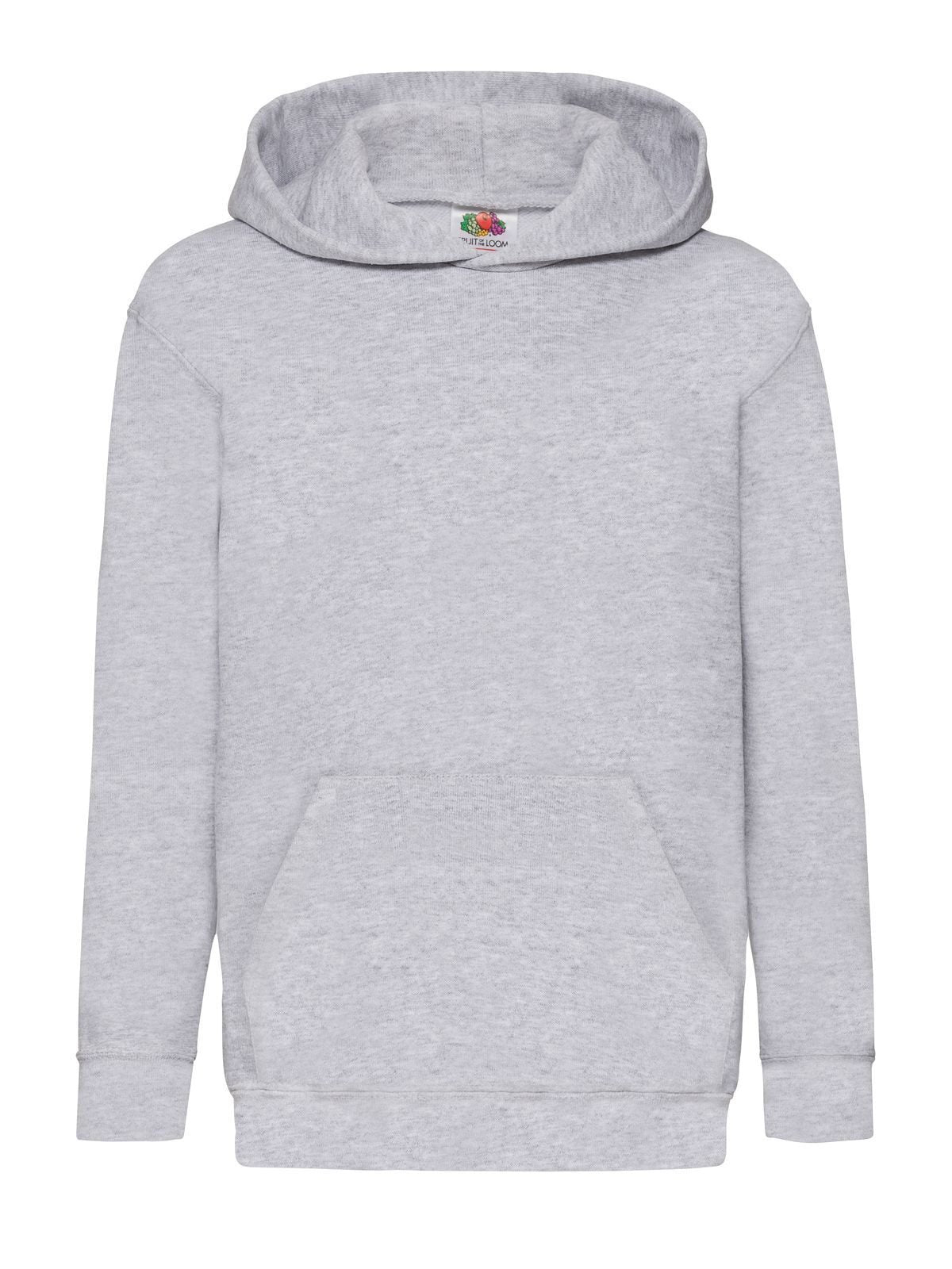 Classic Hooded Sweat Kinder Sweatshirt / Hoodie – Fruit of the Loom – Farbe heather grey – individuell veredelbar