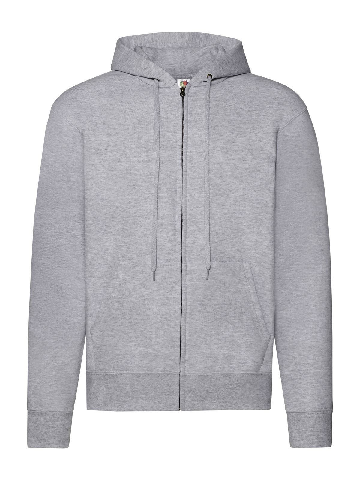 Classic Hooded Sweat Jacket Herren Sweatshirt / Hoodie – Fruit of the Loom – Farbe heather grey – individuell veredelbar