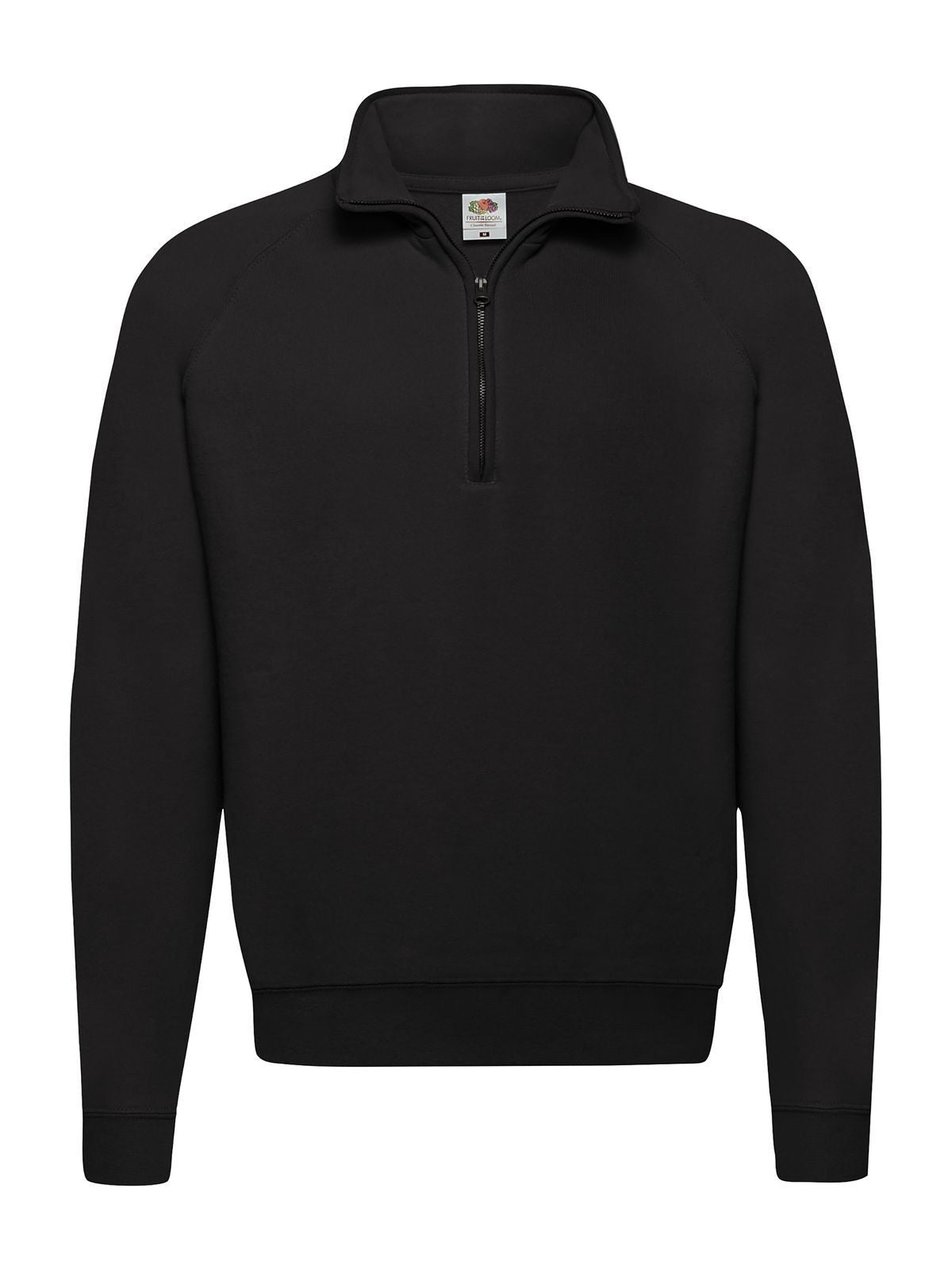 Classic Zip Neck Sweat Herren Sweatshirt / Hoodie – Fruit of the Loom – Farbe Schwarz – individuell veredelbar