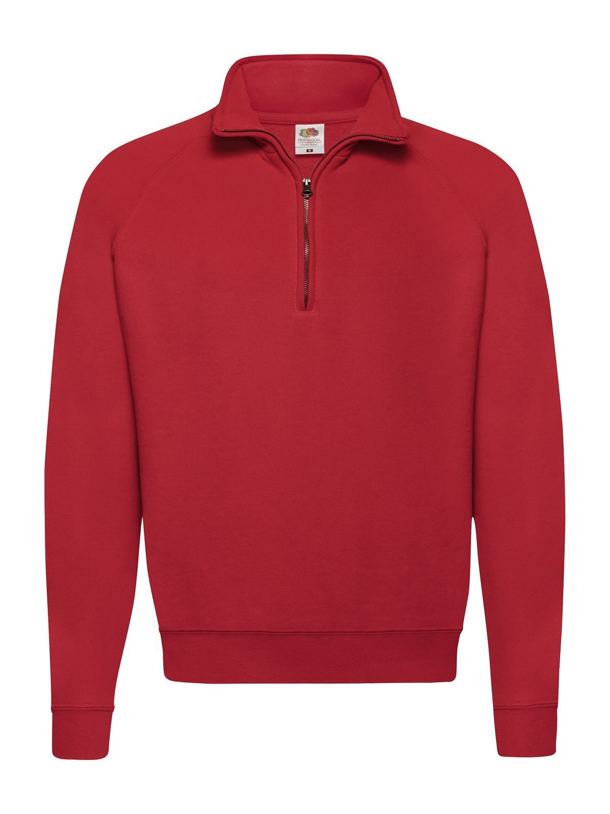 Classic Zip Neck Sweat Herren Sweatshirt / Hoodie – Fruit of the Loom – Farbe Rot – individuell veredelbar