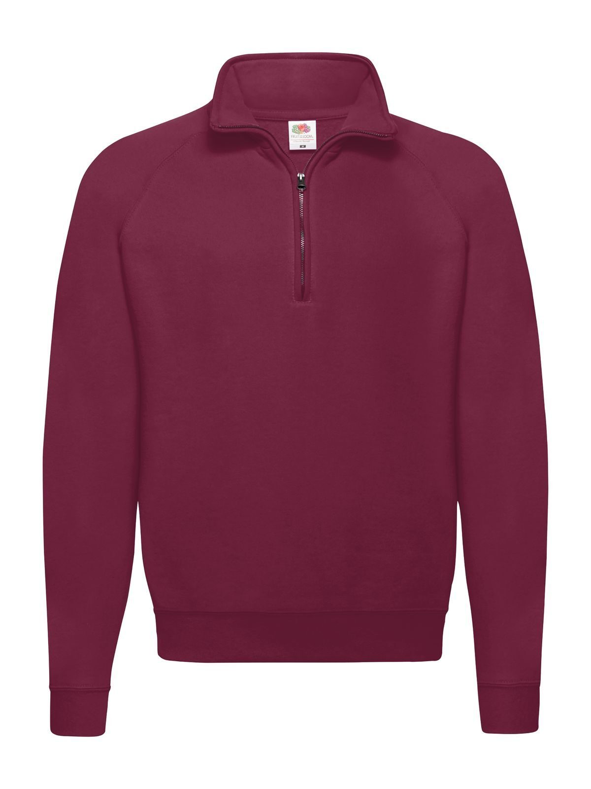Classic Zip Neck Sweat Herren Sweatshirt / Hoodie – Fruit of the Loom – Farbe Burgundy – individuell veredelbar