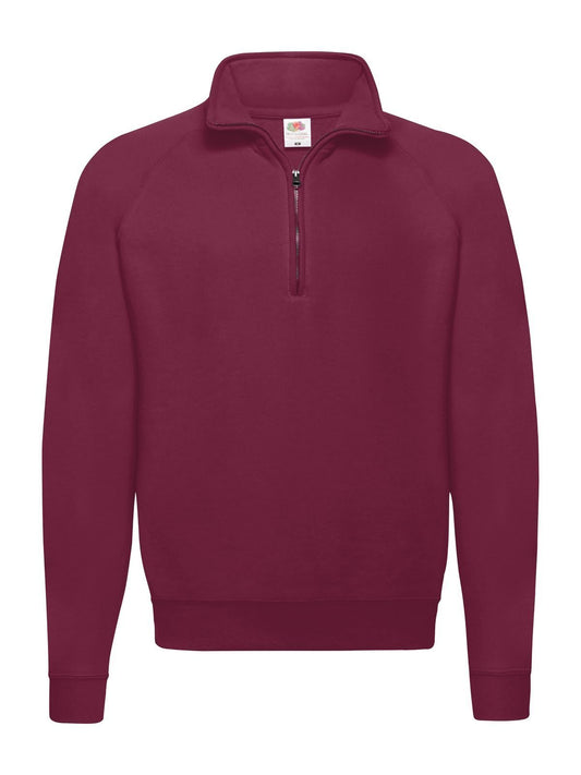 Classic Zip Neck Sweat Herren Sweatshirt / Hoodie – Fruit of the Loom – Farbe Burgundy – individuell veredelbar