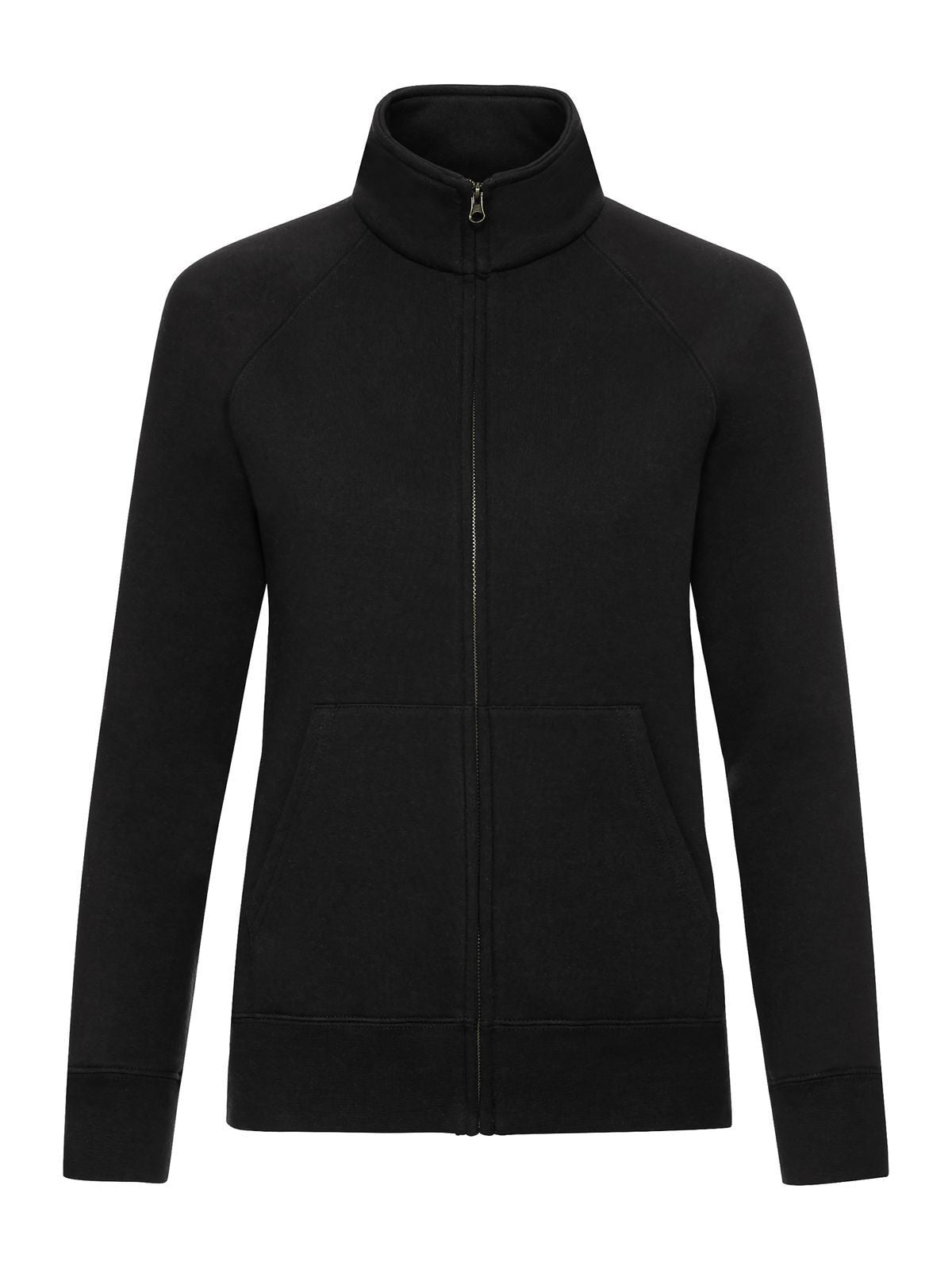 Premium Sweat Jacket Damen Sweatshirt / Hoodie – Fruit of the Loom – Farbe Schwarz – individuell veredelbar