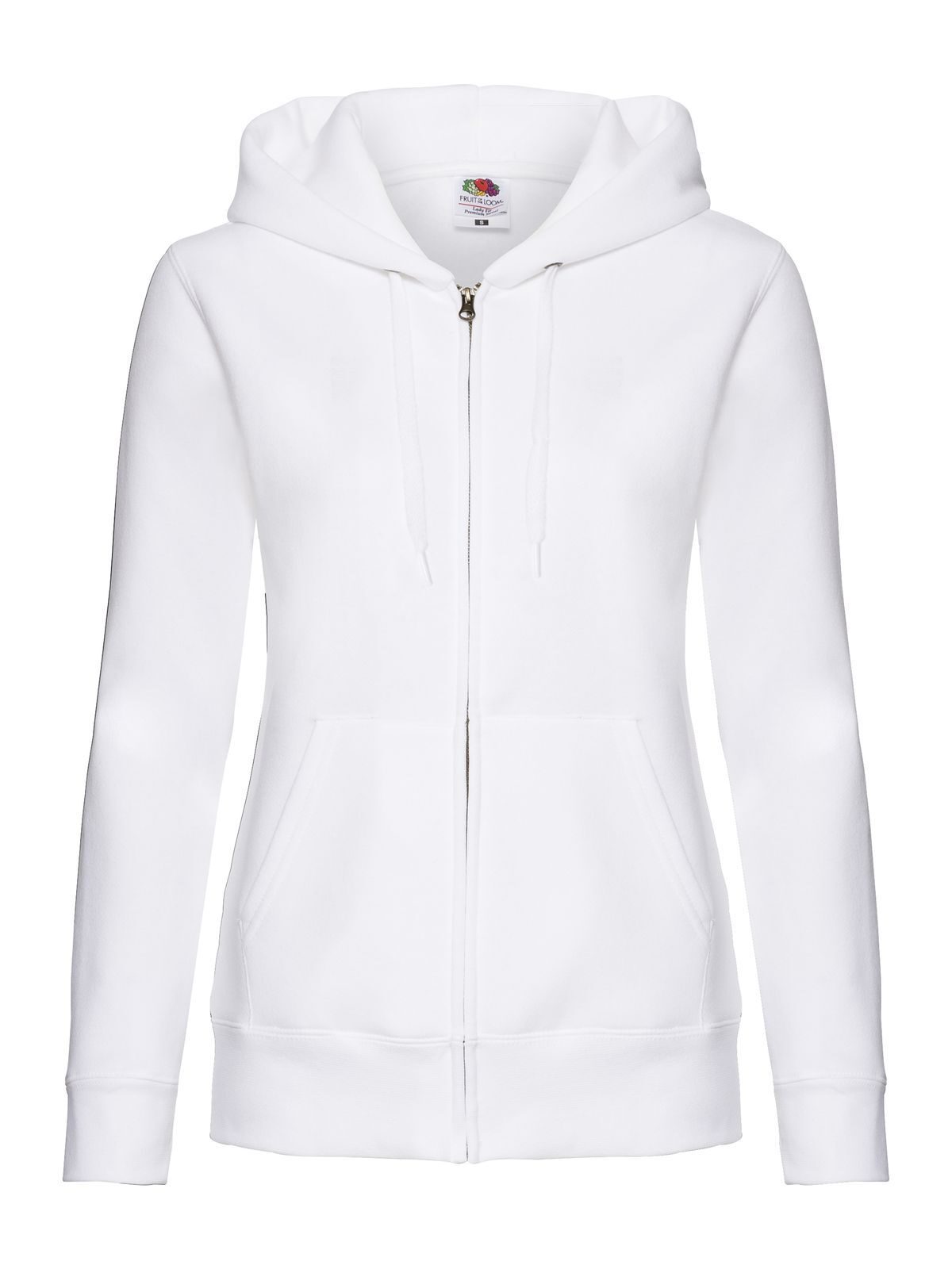 Premium Hooded Sweat Jacket Damen Sweatshirt / Hoodie – Fruit of the Loom – Farbe Weiß – individuell veredelbar