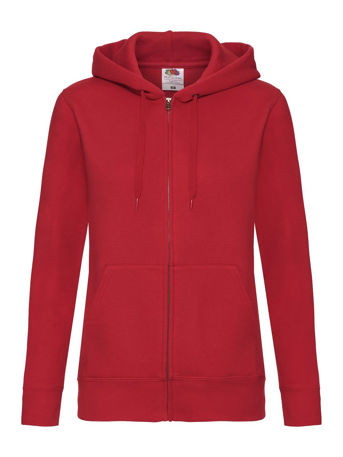Premium Hooded Sweat Jacket Damen Sweatshirt / Hoodie – Fruit of the Loom – Farbe Rot – individuell veredelbar