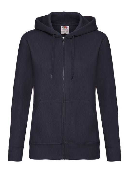 Premium Hooded Sweat Jacket Damen Sweatshirt / Hoodie – Fruit of the Loom – Farbe deep navy – individuell veredelbar