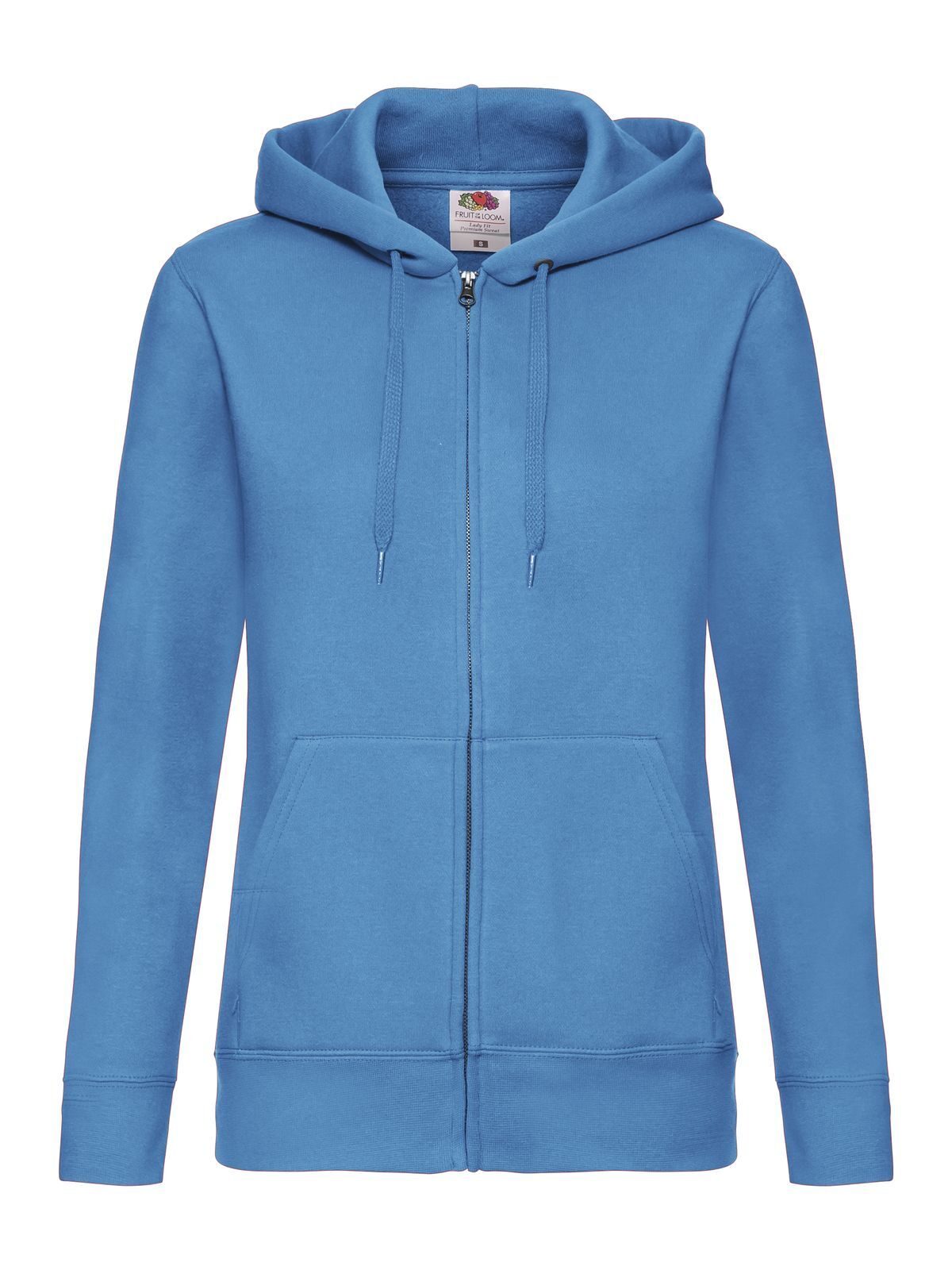 Premium Hooded Sweat Jacket Damen Sweatshirt / Hoodie – Fruit of the Loom – Farbe azure blue – individuell veredelbar
