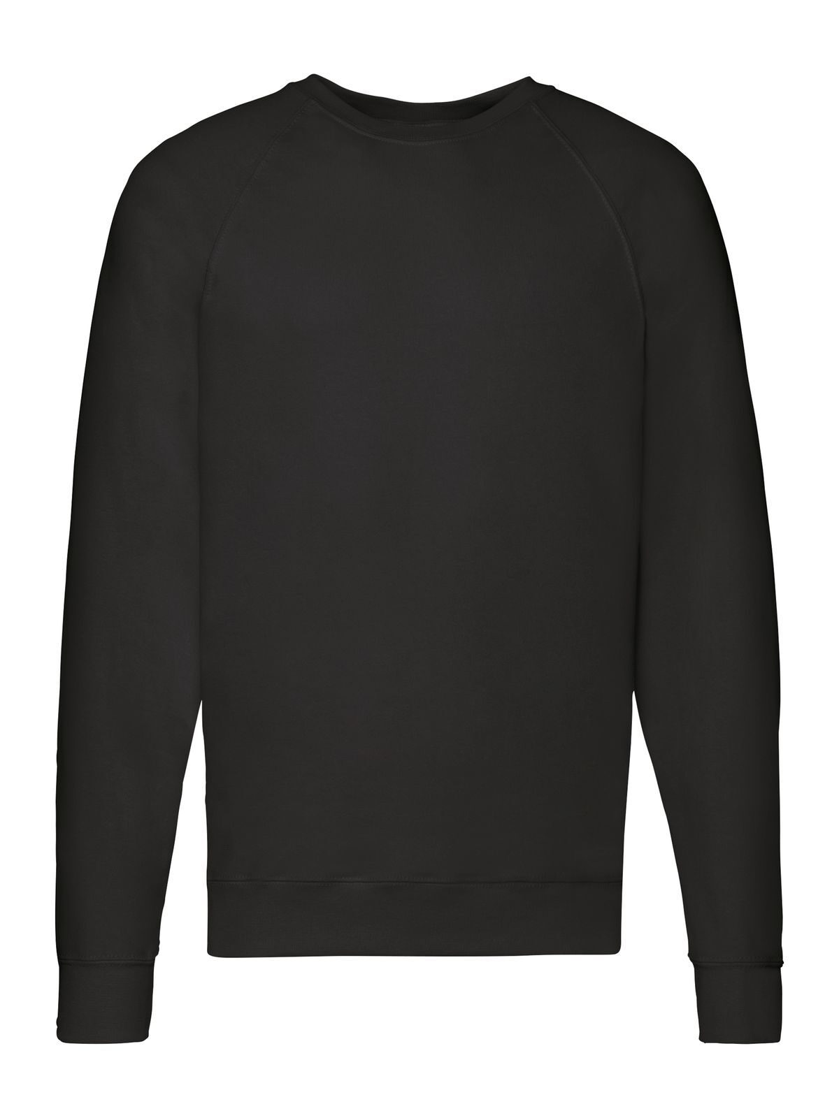 Lightweight Raglan Sweat Sweatshirt / Hoodie – Fruit of the Loom – Farbe Schwarz – individuell veredelbar