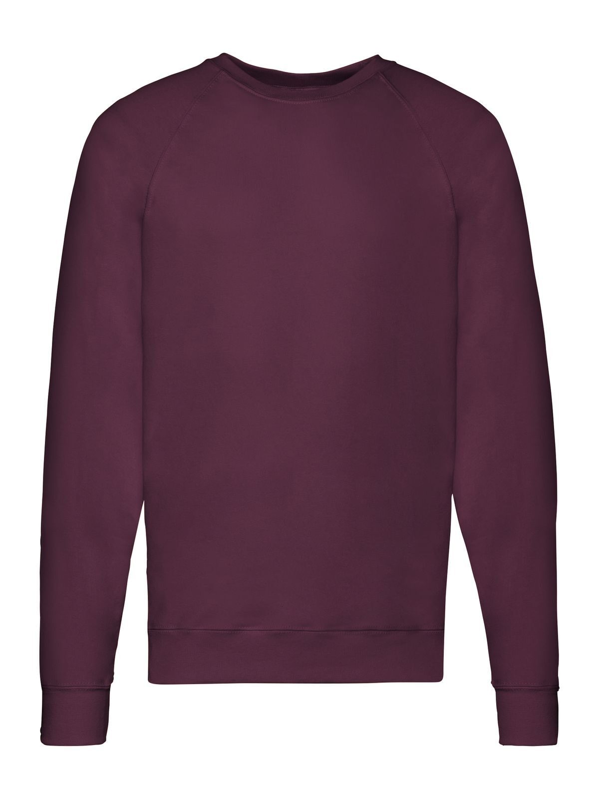 Lightweight Raglan Sweat Sweatshirt / Hoodie – Fruit of the Loom – Farbe Burgundy – individuell veredelbar