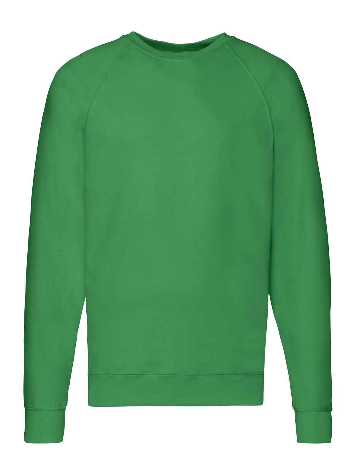 Lightweight Raglan Sweat Sweatshirt / Hoodie – Fruit of the Loom – Farbe Kellygrün – individuell veredelbar