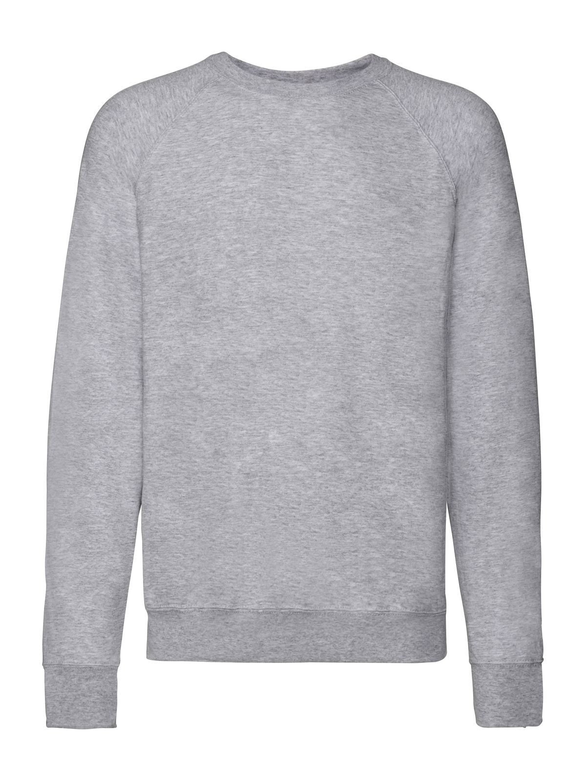 Lightweight Raglan Sweat Sweatshirt / Hoodie – Fruit of the Loom – Farbe heather grey – individuell veredelbar