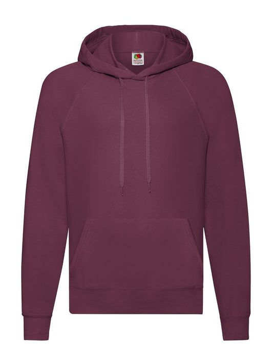 Lightweight Hooded Sweat Sweatshirt / Hoodie – Fruit of the Loom – Farbe Burgundy – individuell veredelbar