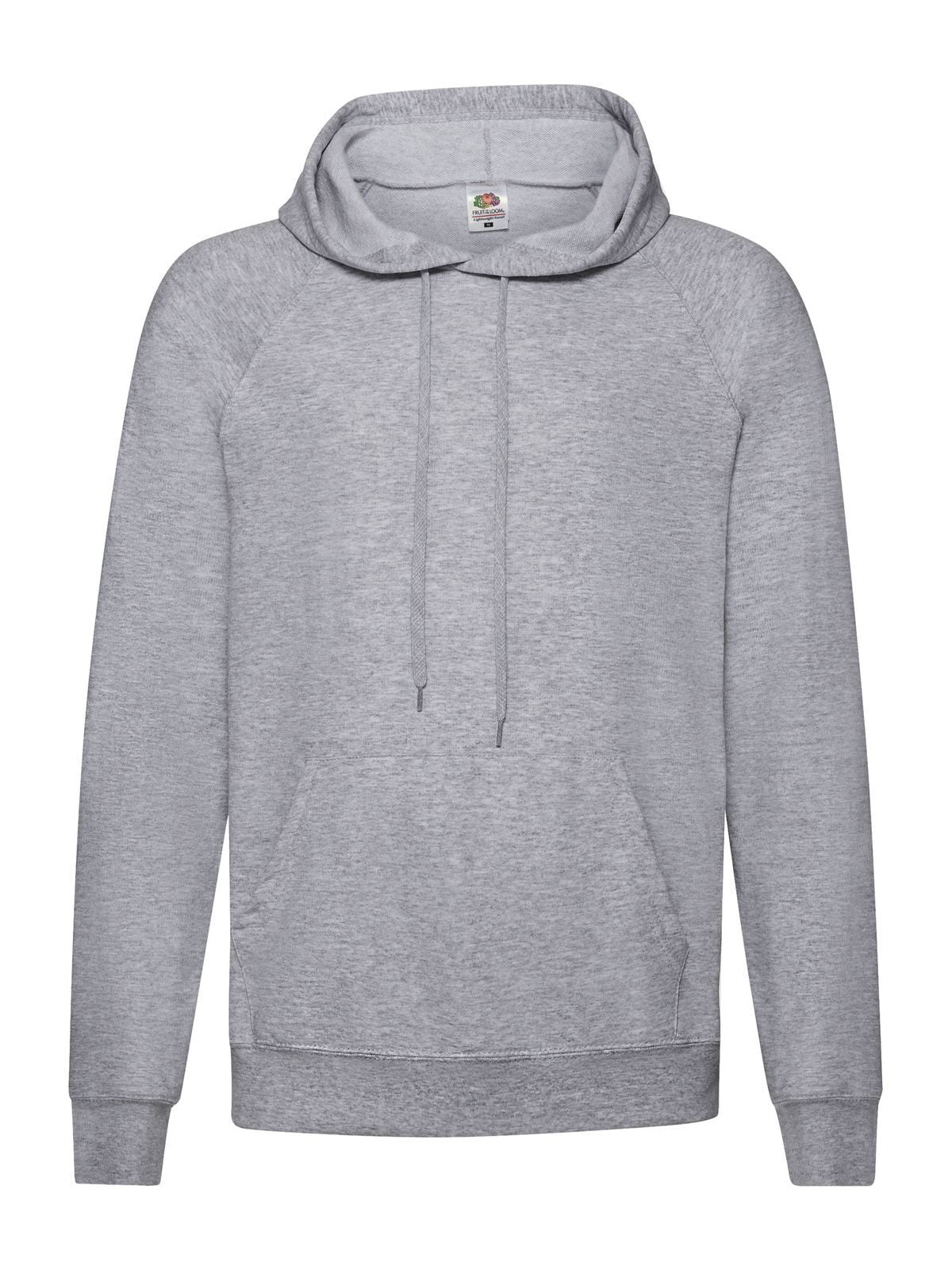 Lightweight Hooded Sweat Sweatshirt / Hoodie – Fruit of the Loom – Farbe heather grey – individuell veredelbar