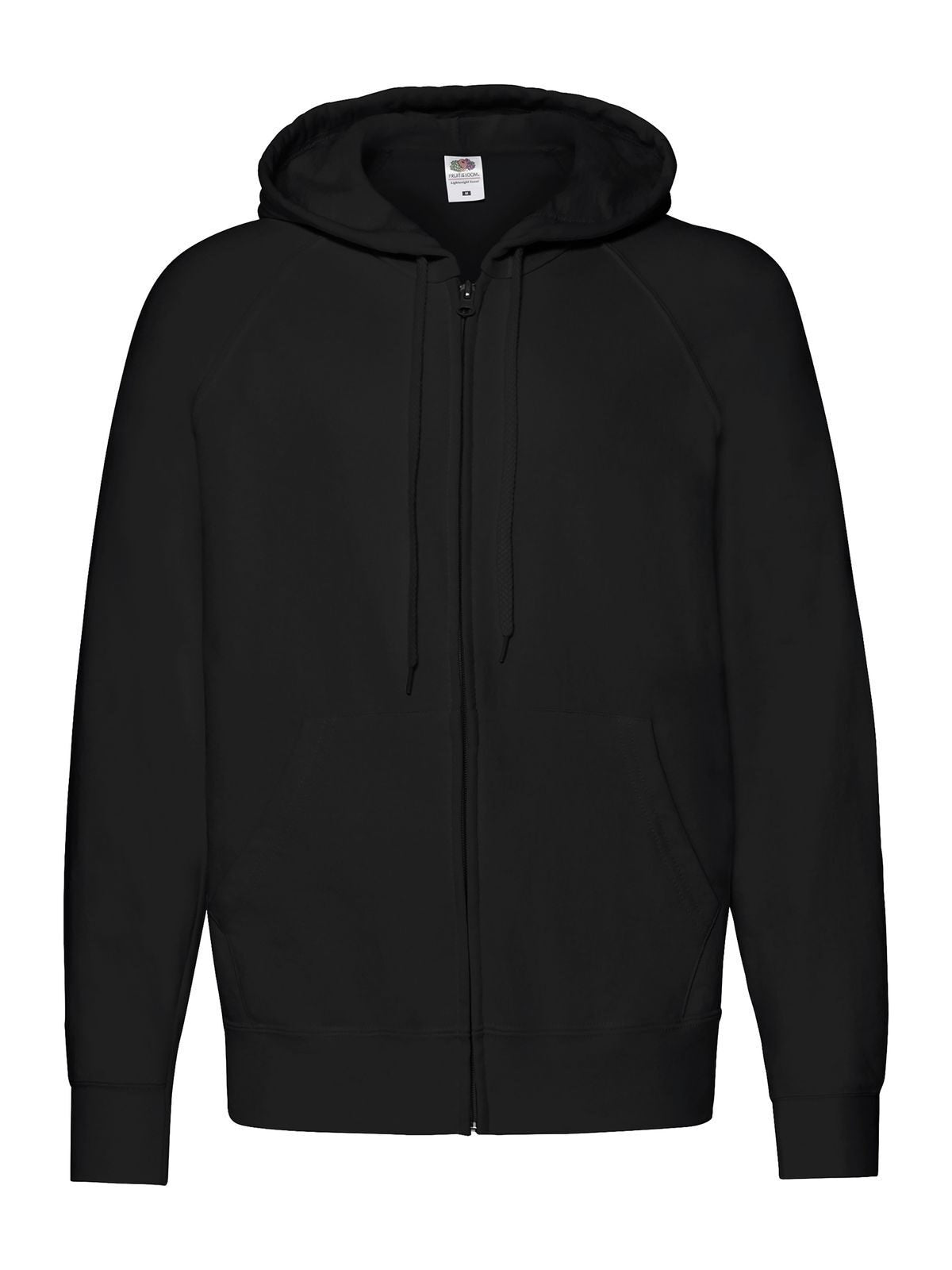 Lightweight Hooded Sweat Jacket Sweatshirt / Hoodie – Fruit of the Loom – Farbe Schwarz – individuell veredelbar