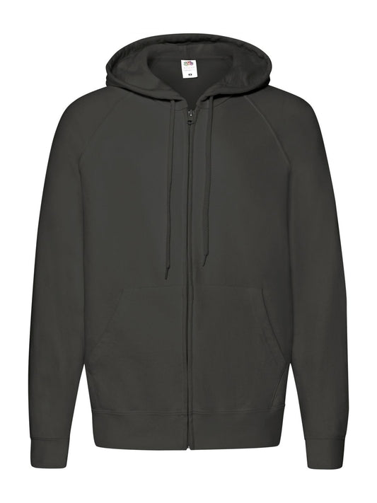 Lightweight Hooded Sweat Jacket Sweatshirt / Hoodie – Fruit of the Loom – Farbe light graphite – individuell veredelbar
