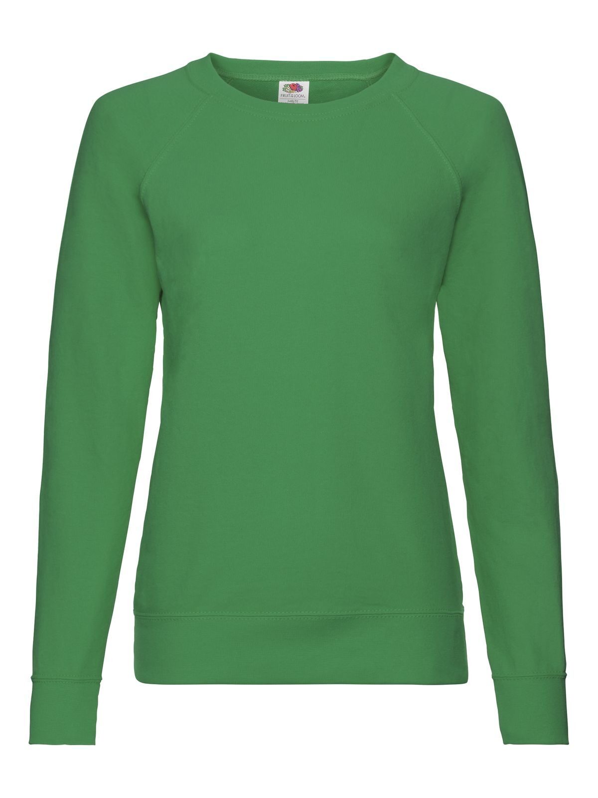 Lightweight Raglan Sweat Damen Sweatshirt / Hoodie – Fruit of the Loom – Farbe Kellygrün – individuell veredelbar