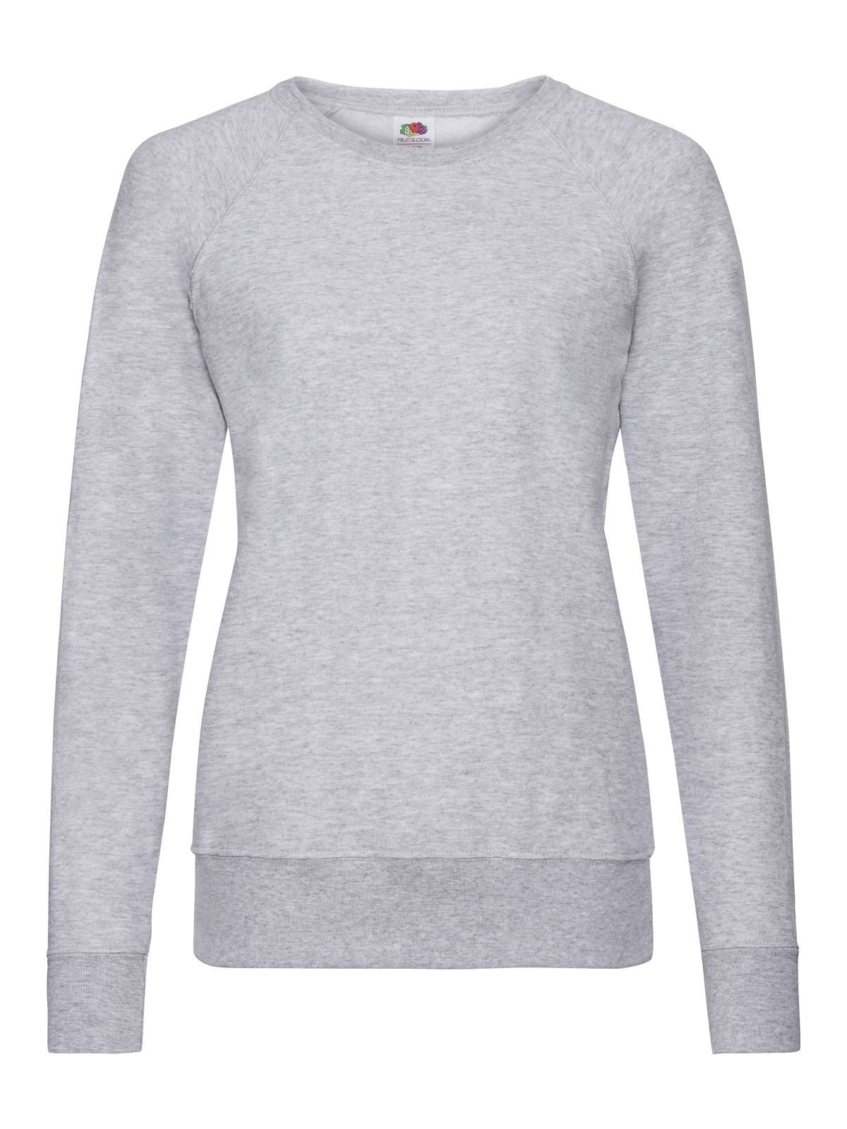 Lightweight Raglan Sweat Damen Sweatshirt / Hoodie – Fruit of the Loom – Farbe heather grey – individuell veredelbar