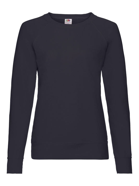 Lightweight Raglan Sweat Damen Sweatshirt / Hoodie – Fruit of the Loom – Farbe deep navy – individuell veredelbar