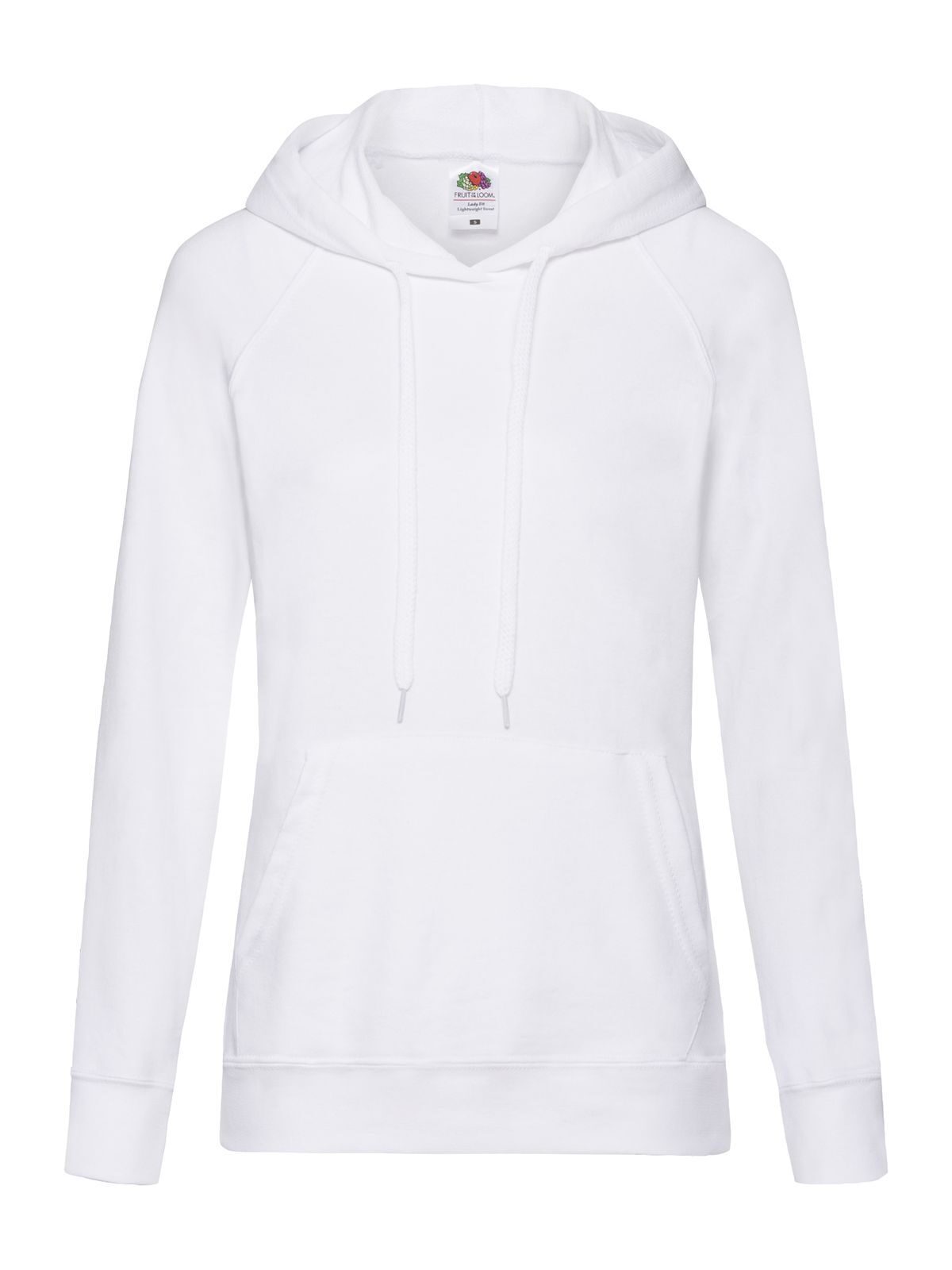 Lightweight Hooded Sweat Damen Sweatshirt / Hoodie – Fruit of the Loom – Farbe Weiß – individuell veredelbar