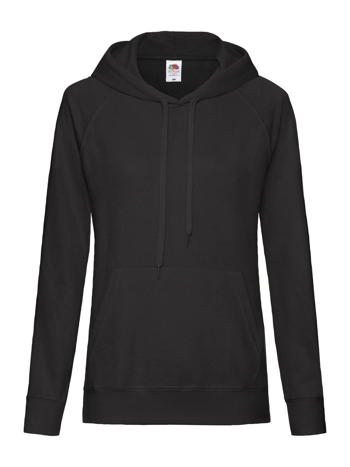 Lightweight Hooded Sweat Damen Sweatshirt / Hoodie – Fruit of the Loom – Farbe Schwarz – individuell veredelbar