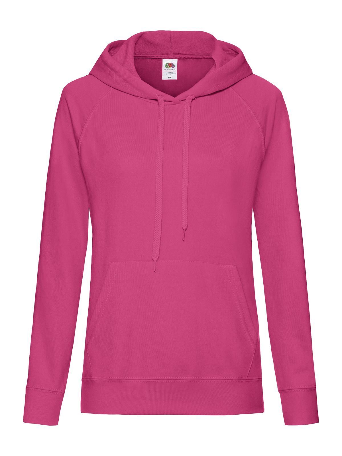 Lightweight Hooded Sweat Damen Sweatshirt / Hoodie – Fruit of the Loom – Farbe Fuchsia – individuell veredelbar
