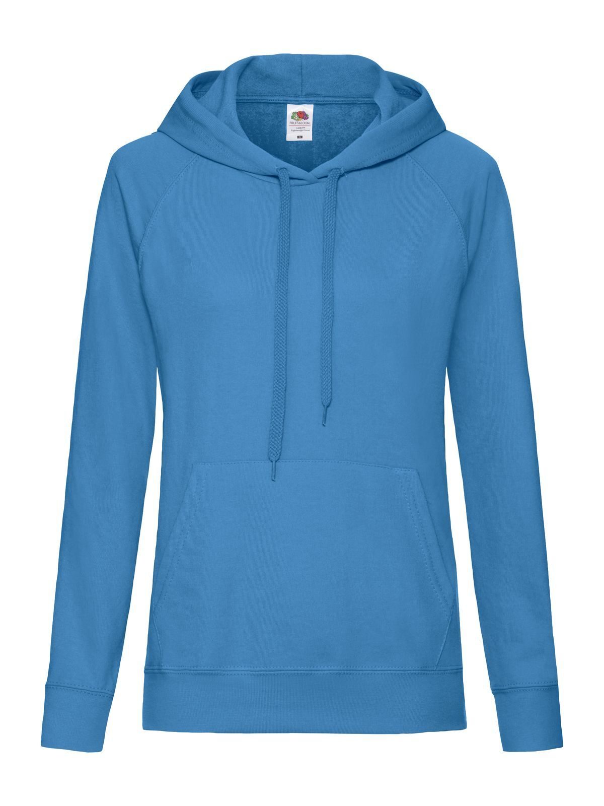 Lightweight Hooded Sweat Damen Sweatshirt / Hoodie – Fruit of the Loom – Farbe azure blue – individuell veredelbar