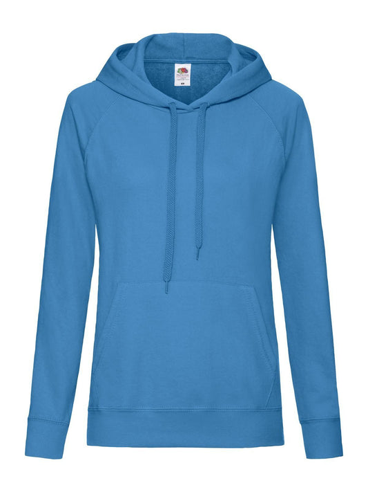 Lightweight Hooded Sweat Damen Sweatshirt / Hoodie – Fruit of the Loom – Farbe azure blue – individuell veredelbar