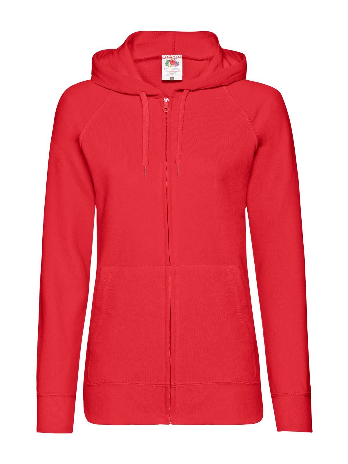 Lightweight Hooded Sweat Jacket Damen Sweatshirt / Hoodie – Fruit of the Loom – Farbe Rot – individuell veredelbar