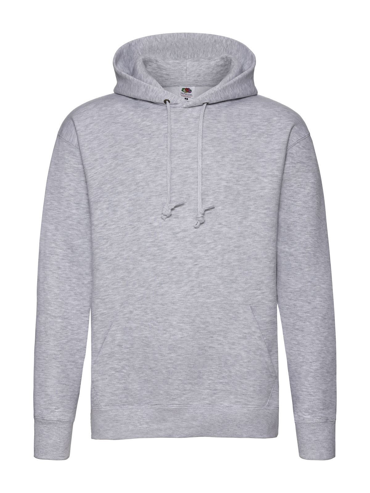 Premium Hooded Sweat Herren Sweatshirt / Hoodie – Fruit of the Loom – Farbe heather grey – individuell veredelbar