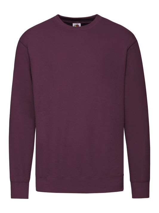 Lightweight Set-In Sweat Sweatshirt / Hoodie – Fruit of the Loom – Farbe Burgundy – individuell veredelbar