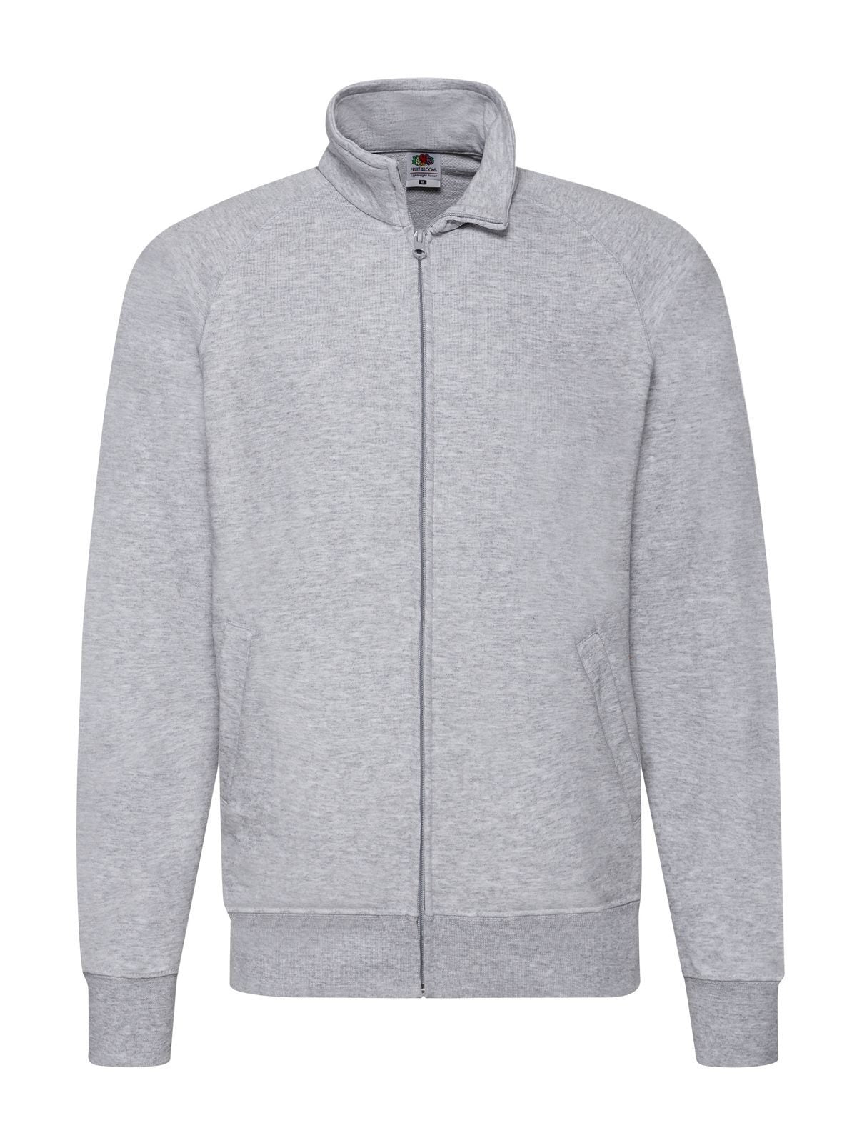 Lightweight Sweat Jacket Sweatshirt / Hoodie – Fruit of the Loom – Farbe heather grey – individuell veredelbar