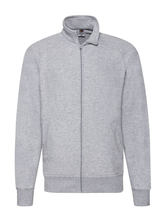 Lightweight Sweat Jacket Sweatshirt / Hoodie – Fruit of the Loom – Farbe heather grey – individuell veredelbar