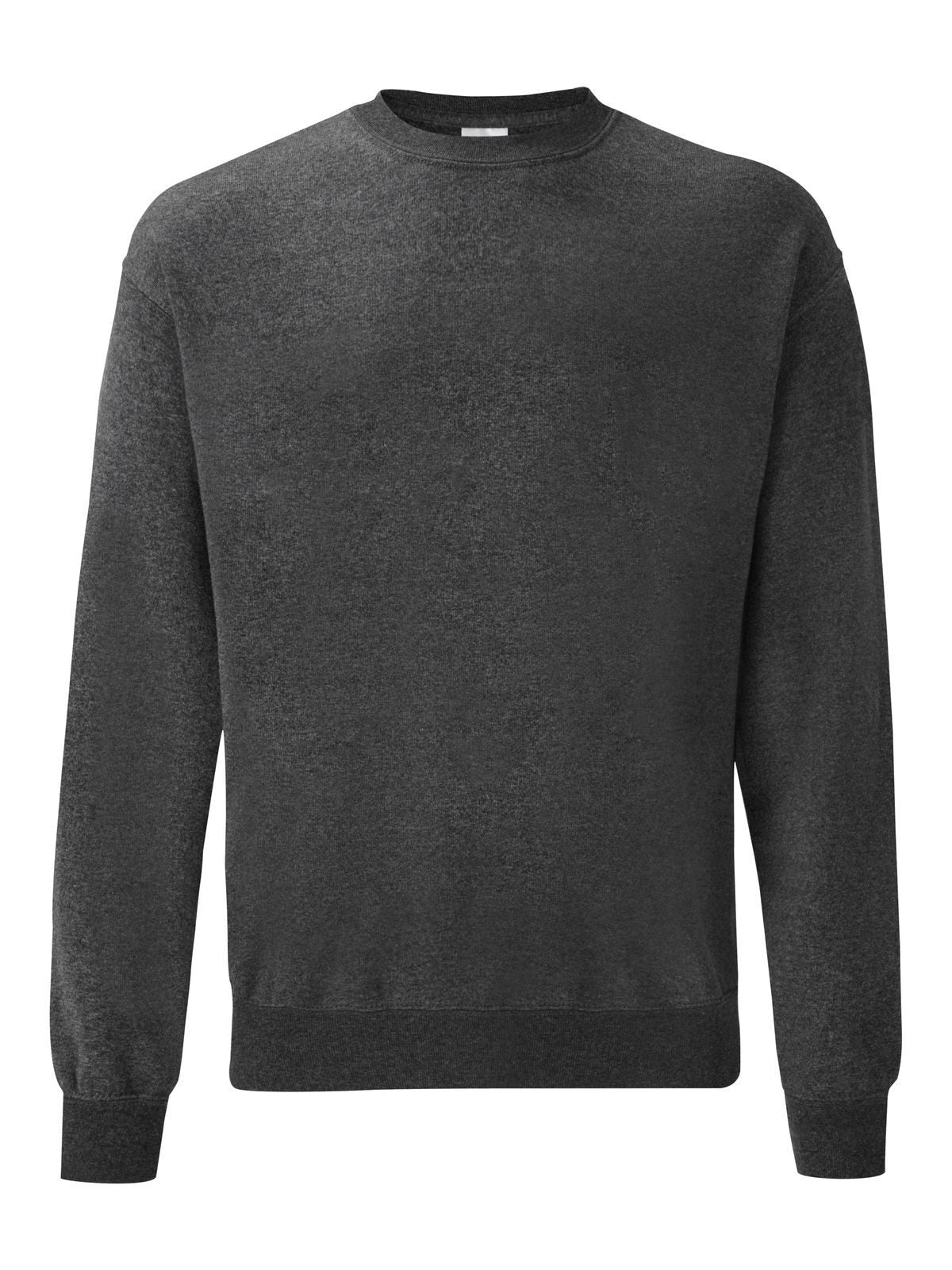 Classic Set-In Sweat Herren Sweatshirt / Hoodie – Fruit of the Loom – Farbe grigio melange scuro – individuell veredelbar