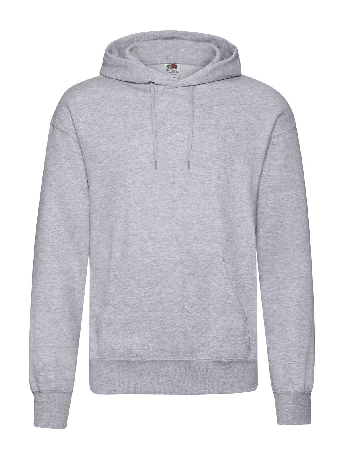 Classic Hooded Sweat Sweatshirt / Hoodie – Fruit of the Loom – Farbe heather grey – individuell veredelbar