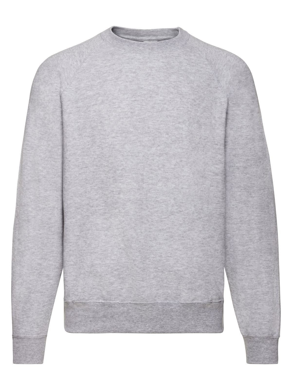 Classic Raglan Sweat Herren Sweatshirt / Hoodie – Fruit of the Loom – Farbe heather grey – individuell veredelbar