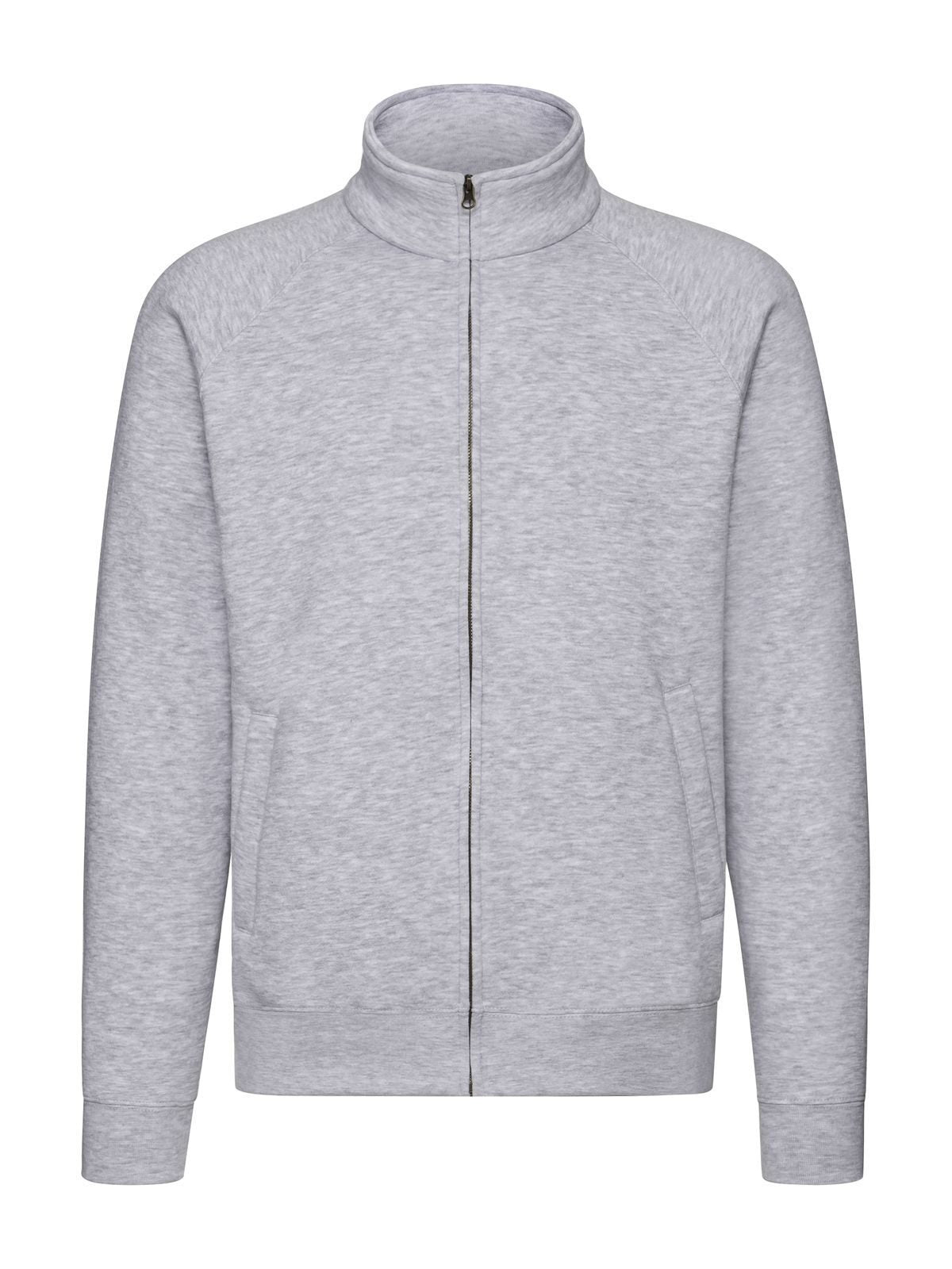Premium Sweat Jacket Herren Sweatshirt / Hoodie – Fruit of the Loom – Farbe heather grey – individuell veredelbar