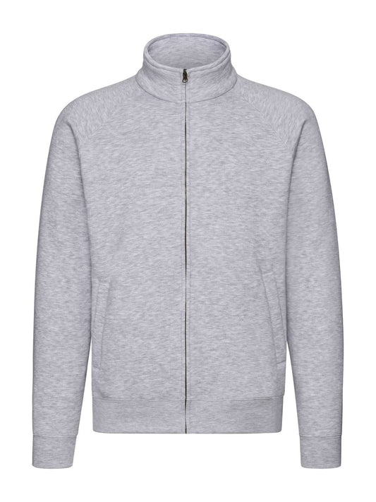 Premium Sweat Jacket Herren Sweatshirt / Hoodie – Fruit of the Loom – Farbe heather grey – individuell veredelbar
