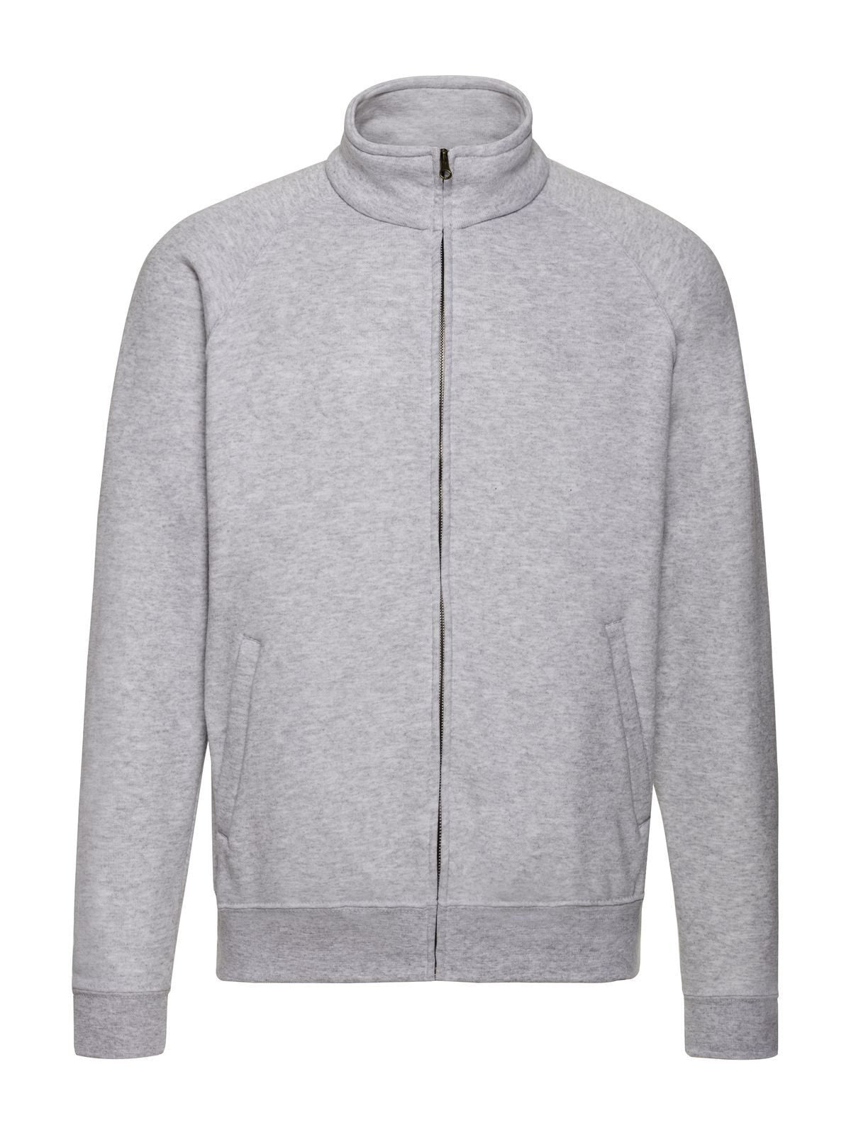 Classic Sweat Jacket Herren Sweatshirt / Hoodie – Fruit of the Loom – Farbe heather grey – individuell veredelbar