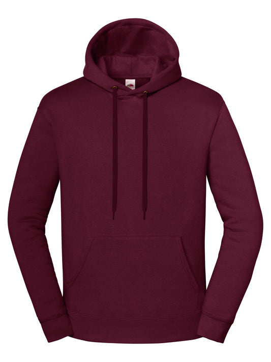 Iconic Premium Hooded Sweat Herren Sweatshirt / Hoodie – Fruit of the Loom – Farbe Burgundy – individuell veredelbar