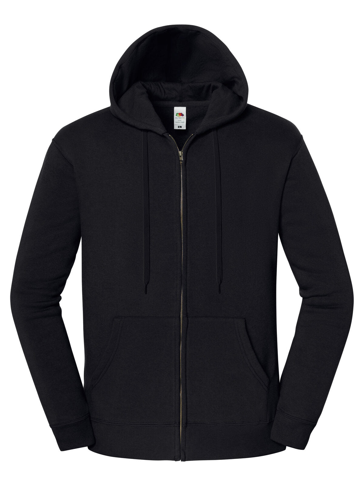 Iconic Premium Hooded Sweat Jacket Herren Sweatshirt / Hoodie – Fruit of the Loom – Farbe Schwarz – individuell veredelbar