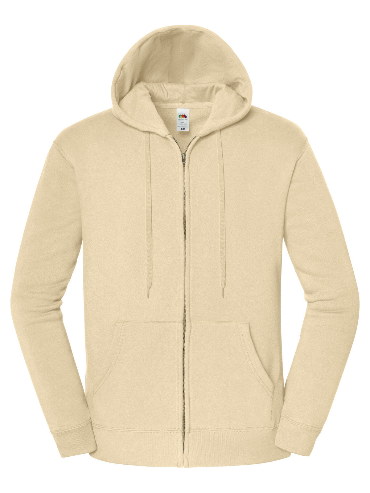 Iconic Premium Hooded Sweat Jacket Herren Sweatshirt / Hoodie – Fruit of the Loom – Farbe desert sand – individuell veredelbar