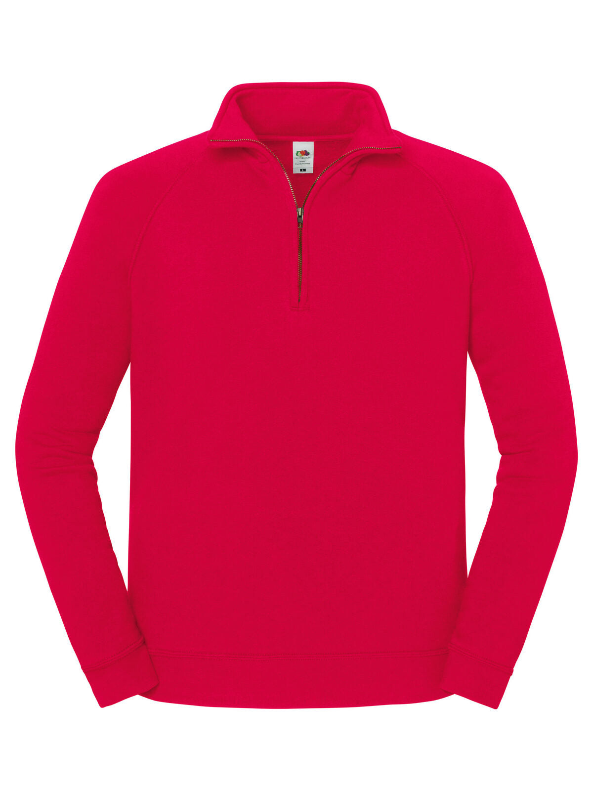 Iconic Premium Zip Neck Sweat Herren Sweatshirt / Hoodie – Fruit of the Loom – Farbe Rot – individuell veredelbar