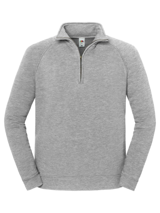 Iconic Premium Zip Neck Sweat Herren Sweatshirt / Hoodie – Fruit of the Loom – Farbe athletic heather – individuell veredelbar