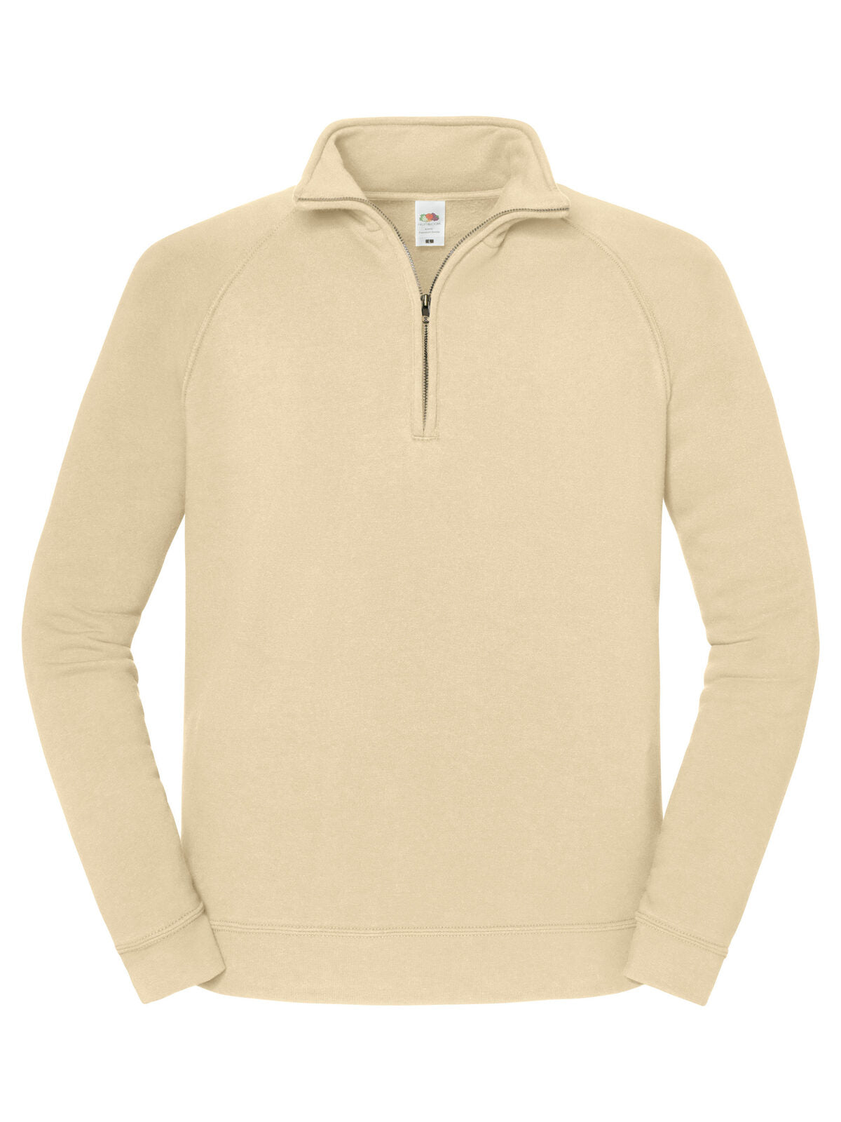 Iconic Premium Zip Neck Sweat Herren Sweatshirt / Hoodie – Fruit of the Loom – Farbe desert sand – individuell veredelbar