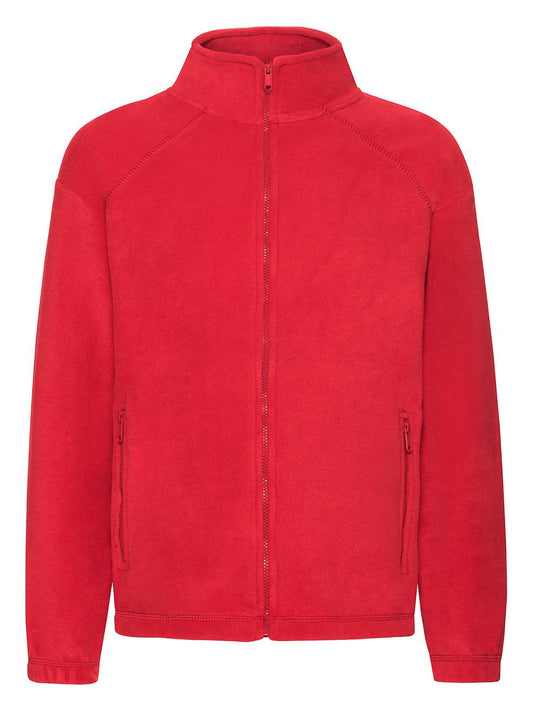 Full Zip Fleece Kinder – Fruit of the Loom – Farbe Rot – individuell veredelbar